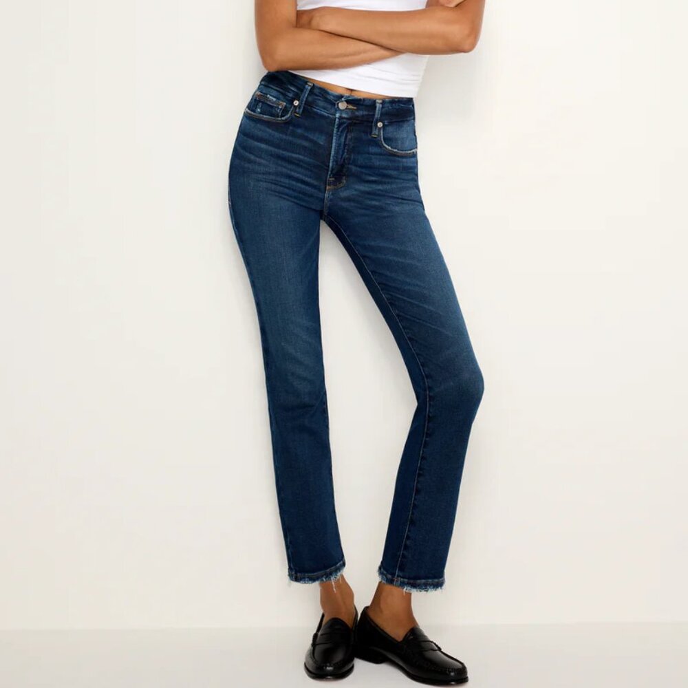 Good American Soft-tech Good Legs Straight Jeans